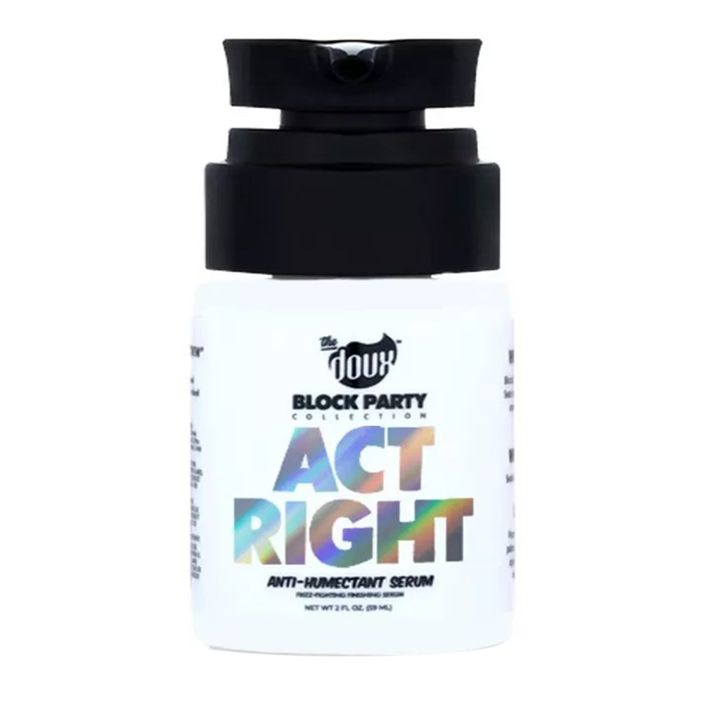 The Doux Block Party Act Right Anti Humidity Serum Boosts Shine and Definition for All Curl Types 2Oz (59ml)